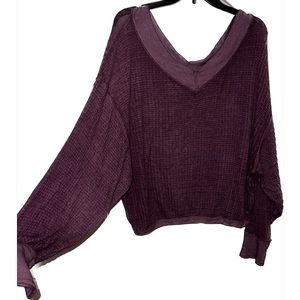 Free People We the Free South Side Thermal Sweater Plum Color